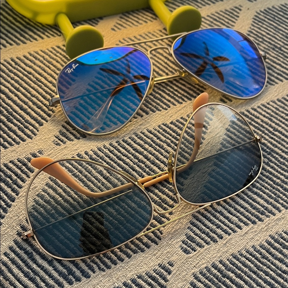 Two Pairs of Ray-Ban Aviator Sunglasses